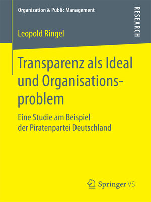 cover image of Transparenz als Ideal und Organisationsproblem
